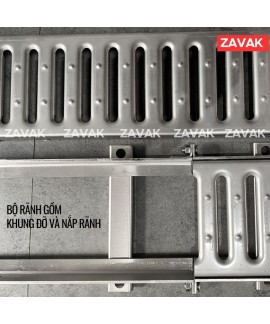 Rãnh Thoát Nước Inox 304 ZAVAK Grating GRT-AX157 (modun 1.2m)